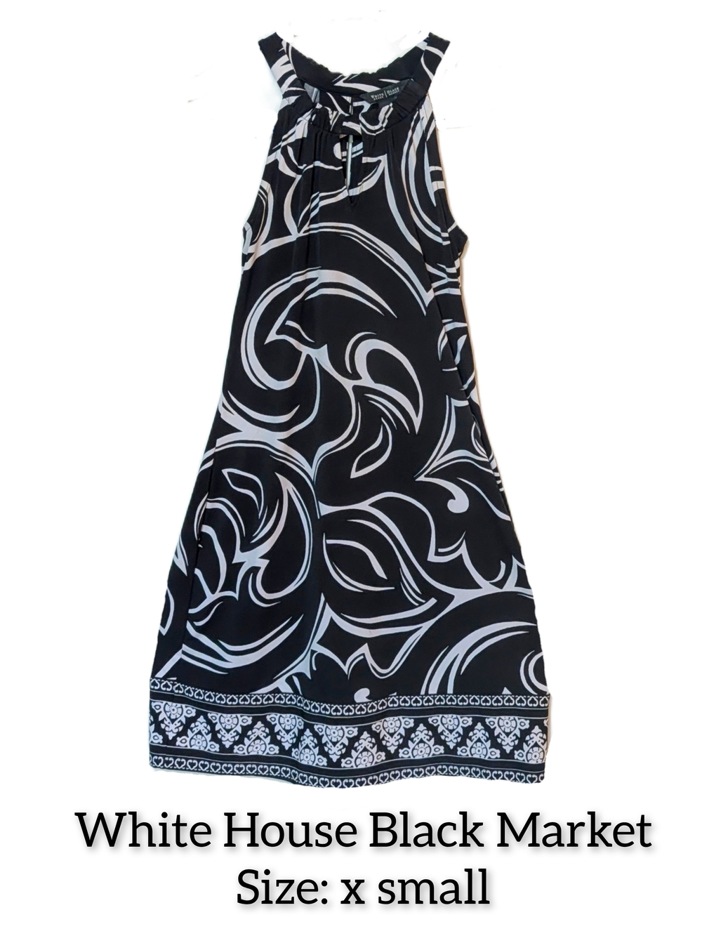 White House Black Market Black & White Halter Dress
